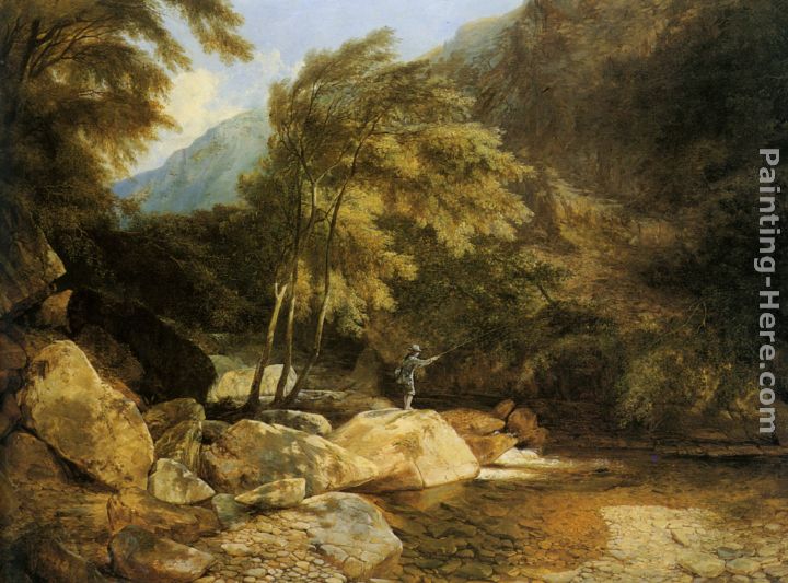 The Angler painting - Henry John Boddington The Angler art painting